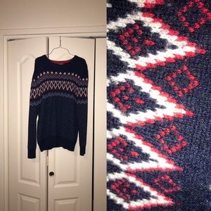 Men’s Urban Pipeline Navy, Red, and White Sweater